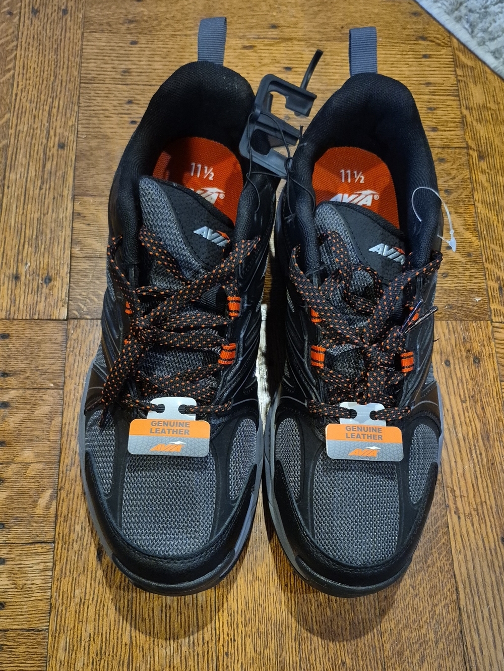 NEW---Avia Men's Black and Orange Athletic Sneakers
